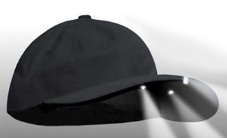 Black Baseball Style Bump Cap Light